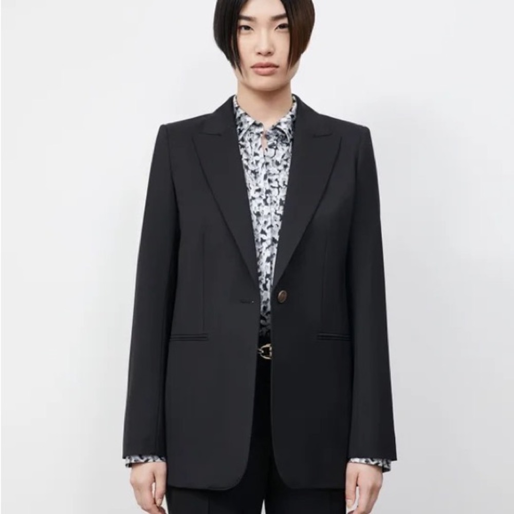 Black Lafayyete 148 New York triacetate Single-Button Blazer Size L
